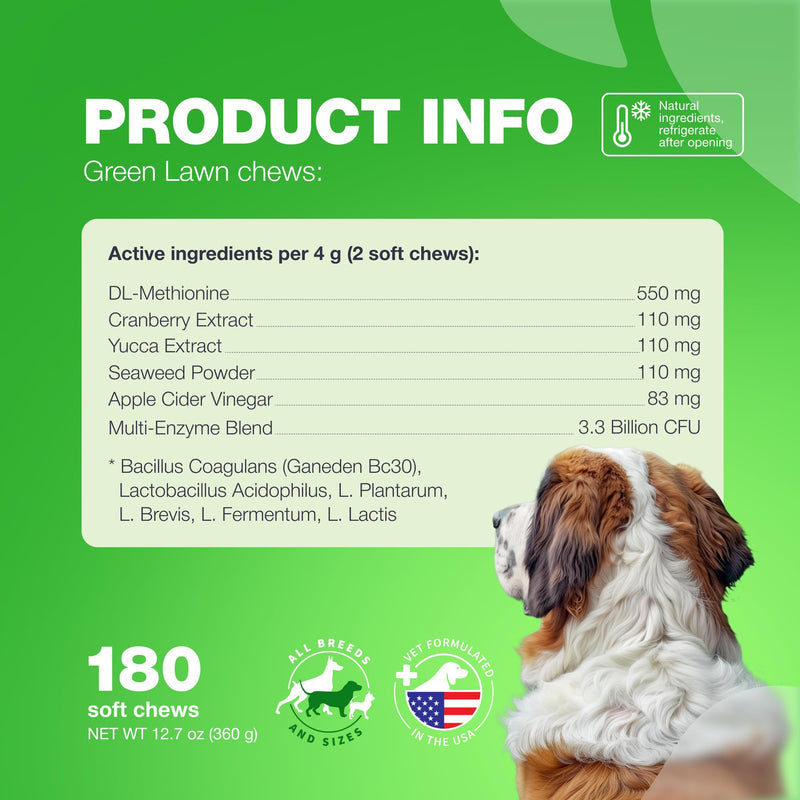 Grass Burn Spot Chews for Dogs - Dog Urine Neutralizer for Lawn - Grass Savers for Dog Urine - Dog Pee Lawn Spot Saver Caused by Dog Urine - Grass Treatment Rocks - Probiotics, Enzymes & Multivitamins Duck 180 count - PawsPlanet Australia