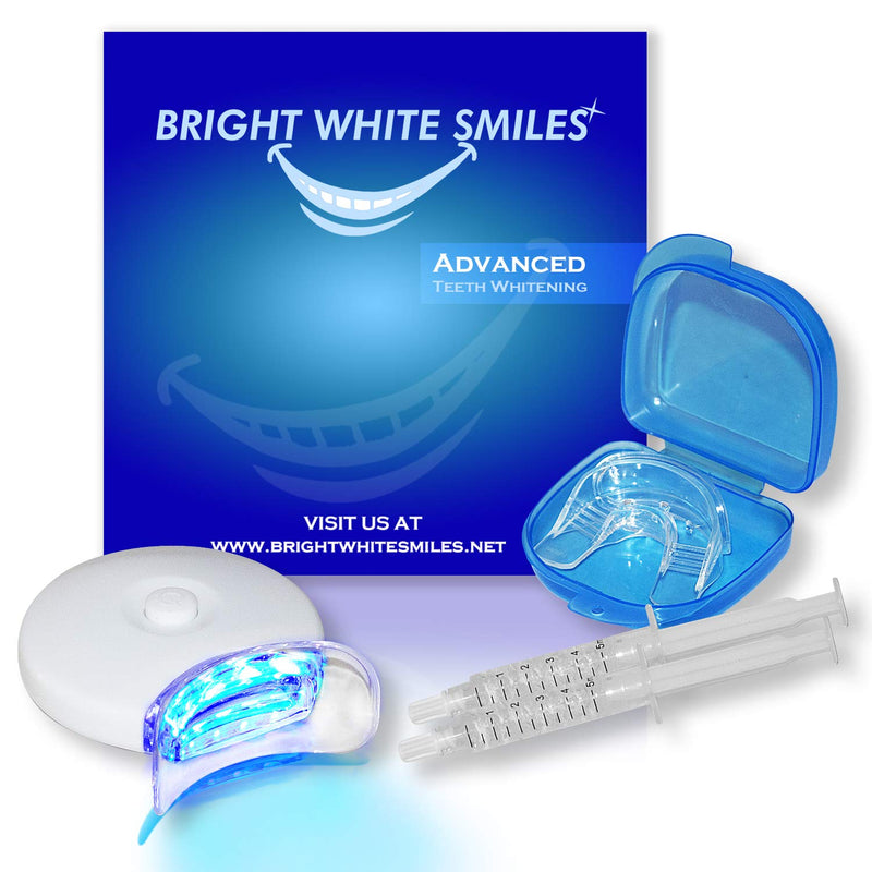 [Australia] - Bright White Smiles Teeth Whitening Kit | LED Light Activated Teeth Whitener | with 2X 5ml 35% Carbamide Peroxide Gel Syringes | Comfort Fit Mouth Tray & Case | for Home Use | Professional Results 