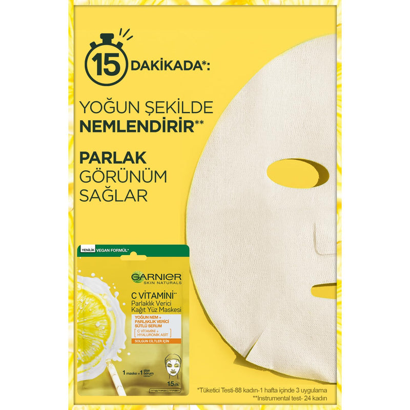 Garnier Vitamin C Super Hydrating Sheet Mask, 6 Count