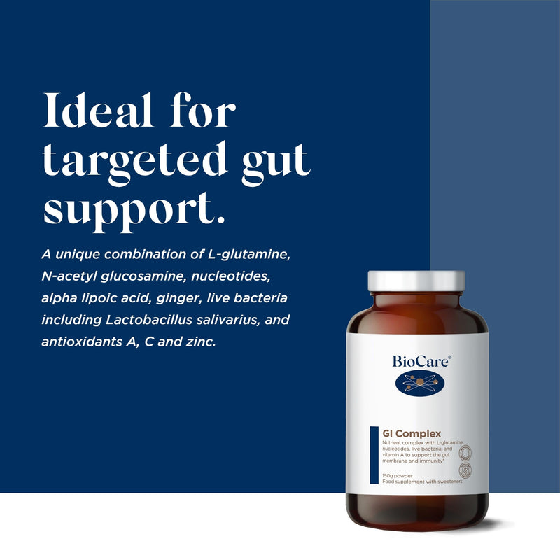 BioCare GI Complex - Nutrient Complex with L-Glutamine, Nucleotides, Live Bacteria & Vitamin A - 150g