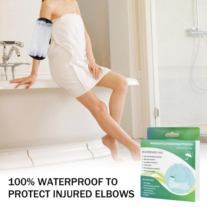[Australia] - Waterproof Shower Cast Protector, Reusable Waterproof Arm Cover, Cast and Bandage Protector, PICC Covers for Adults, Waterproof Cast and Bandage Protector, 30x22cm 