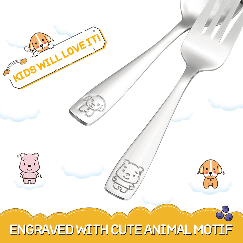 [Australia] - VITEVER 10-Piece Toddler Utensils, Kids Stainless Steel Silverware Set, Children Safe Forks and Spoons - Mirror Polished, Dishwasher Safe 