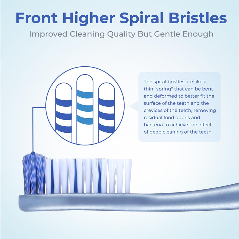[Australia] - Medium Toothbrushes for Adults, Whitening Toothbrush with Spiral Medium Bristles for Smoke Tea Coffee Stain, Deep Plaque Removal, Rounded Bristle Tips for Gentle Cleaning Medium Toothbrushes 6pcs 