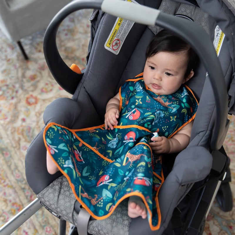 [Australia] - Bumkins Bibs for Girl or Boy, SuperBib Baby and Toddler for 6-24 Months, Full Cover Large Oversize, Essential Must Have for Eating, Feeding, Car Seat, Baby Led Weaning Supplies, Mess Saving, Jungle 1-Pack E4 Jungle Ss 1-pk 