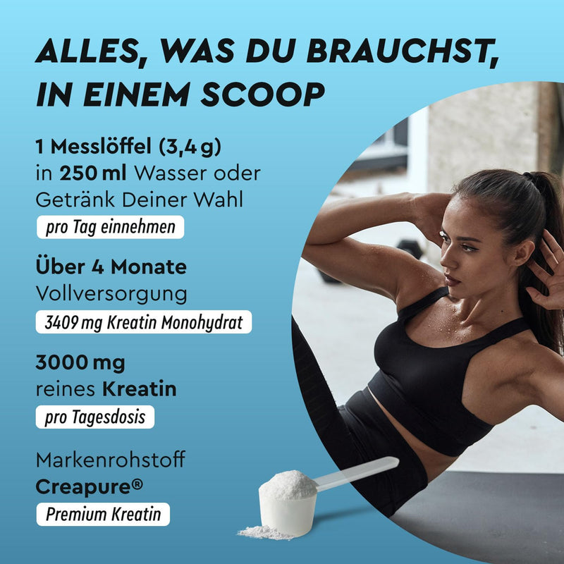 [Australia] - Creatine monohydrate 500g (Creapure®) - 99.99% pure micronized powder - 146 portions of creatine monohydrate - premium raw material from Germany - laboratory tested and made in Germany 