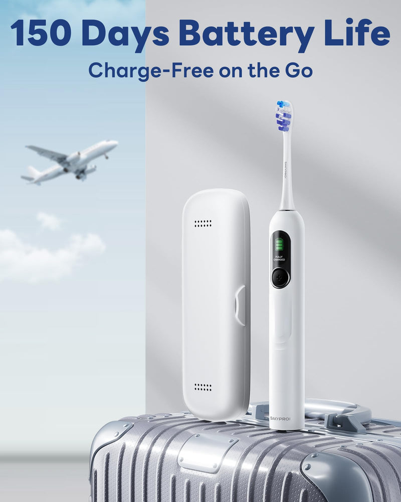 Electric Toothbrush with AI Smart Screen for Adults Kids | 150-Day Battery, Real-Time Brushing Map | Whitening Mode, 3-Min Timer, Travel Case | Family Sonic Electric Tooth Brush (G5S White) 1 Count (Pack of 1)