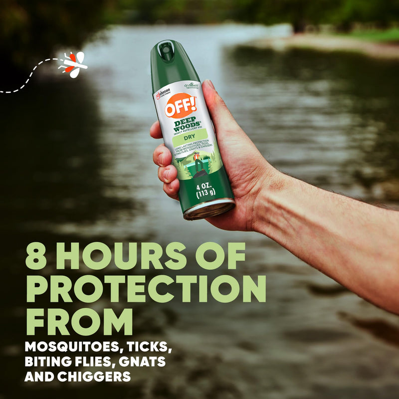 [Australia] - OFF! Deep Woods Insect Repellent Aerosol, Dry, Non-Greasy Formula, Bug Spray with Long Lasting Protection from Mosquitoes, 4 Oz, 2 Count 4 Ounce (Pack of 2) 