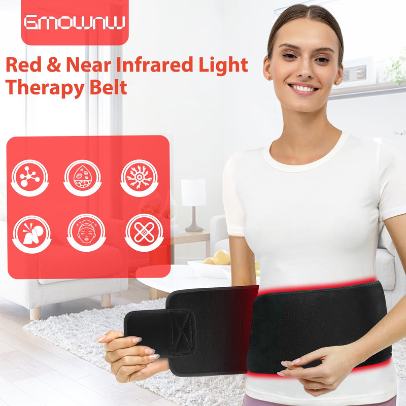 Red Light Therapy for Body, Infrared Light Therapy for Belt Shoulder Waist, Upgraded 3 in 1 LED Beads, 660nm Red Light & 850nm Near Infrared Light Therapy Belt Wrap Timer Remote Control XL