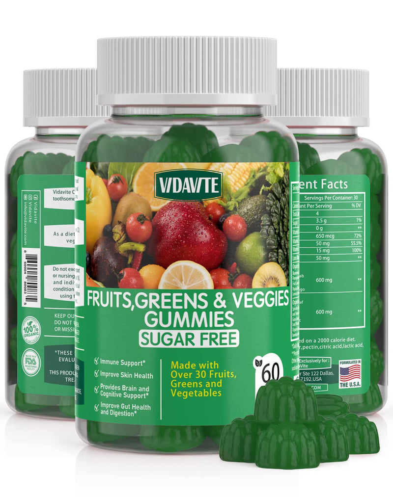 VIDAVITE Bundle of Sugar Free Prenatal Gummies + Sugar-Free Fruit and Veggie Gummies