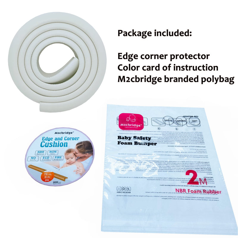 [Australia] - L Shape Extra Thick Furniture Table Edge Protectors Foam Baby Safety Bumper Guard 6.5 Ft (Off White) Off White 