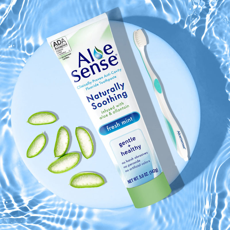 [Australia] - Naturally Soothing Toothpaste for Sensitive Teeth and Gum Care with Aloe Vera, Allantoin & Fresh Mint Flavor, Gentle & Natural, ADA Approved (5-oz, 2 Count) 5 Ounce (Pack of 2) 