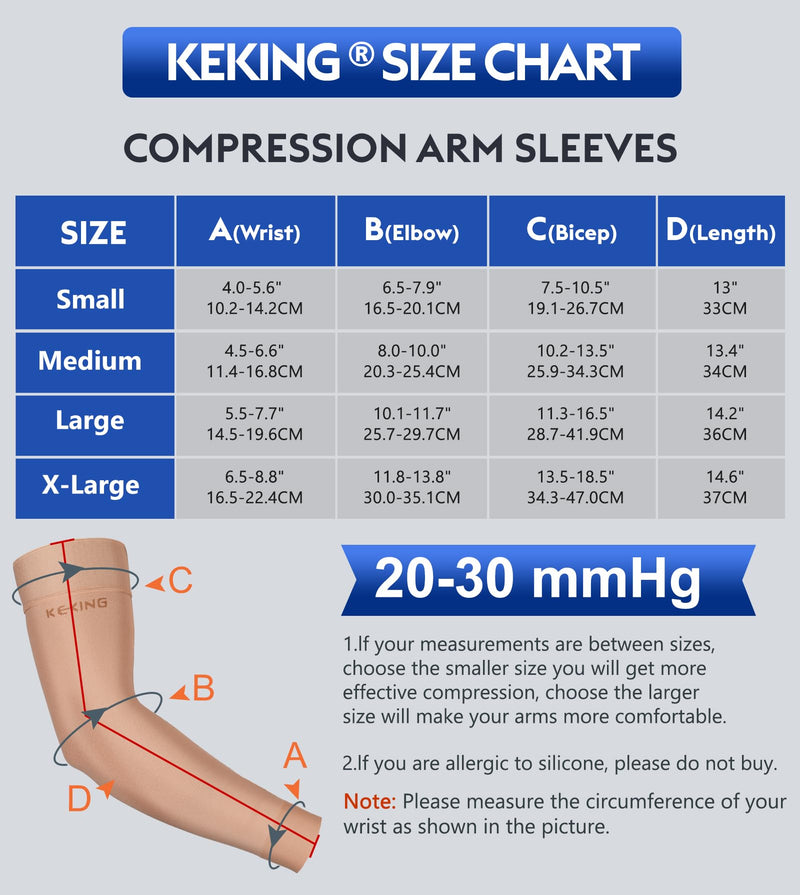 [Australia] - Lymphedema Compression Arm Sleeves with Silicone Band for Men Women (Pair), 20-30 mmHg Graduated Compression for Lipedema, Edema, Post Surgery Recovery, Swelling, Pain Relief, Black S Small (1 Pair) 20-30mmhg Black (With Silicone Band) 