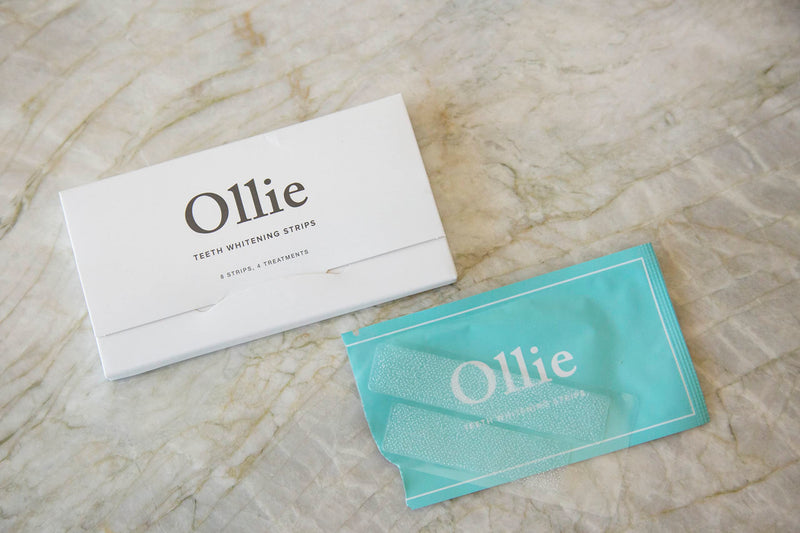[Australia] - Ollie Teeth Whintening Strips 24 Strips, 12 Treatments, includes Shade Guide to Track Progress, Super Sticky Non - sensitive White Strips for Teeth Whitening 