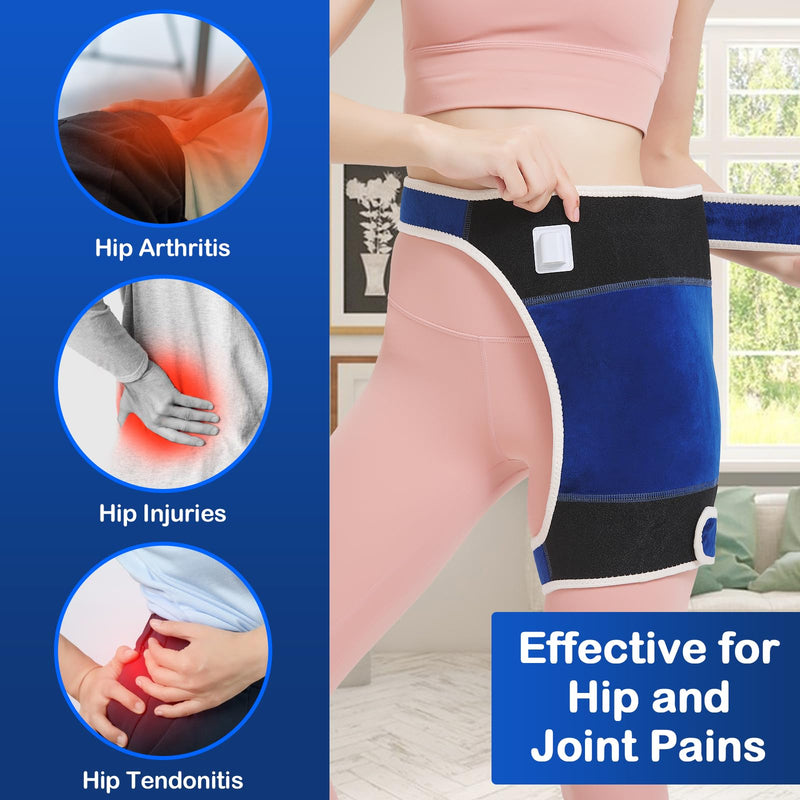 AOKESTE Hip Heating Pad for Hip Pain Relief,Hip Support Brace for Sciatica Pain Relief,Heated Hip Brace with Auto Shut Off,Lower Back/Thigh/Buttock Electric Heat Pad for Men Women,86℉-158℉ Adjust