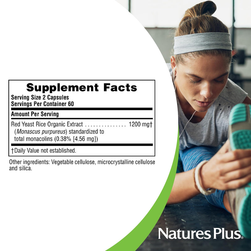 [Australia] - NaturesPlus Herbal Actives Red Yeast Rice - 600 mg, 120 Vegan Capsules - Vegetarian, Gluten-Free - 120 Servings 120 Count (Pack of 1) 