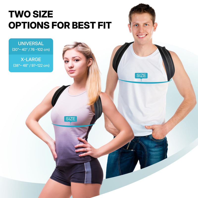 Posture Corrector for Men and Women, Adjustable Back Brace Straightener, Breathable Shoulder, Neck, Clavicle & Mid-Back Support, Relieve Slouching, Hunching, and Back Pain,One Size One Size