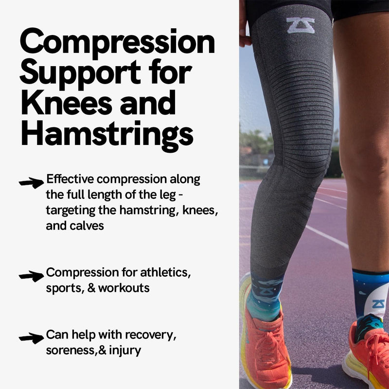 [Australia] - Zensah Full Leg Compression Sleeve - Long Length Support for Thigh, Knee, Calf for Men, Women, Running, Basketball, Football X-Large Black 1 