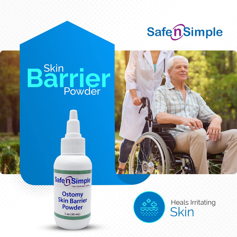 [Australia] - Safe n' Simple Stoma Skin Barrier Powder - 1 oz - Medicated Protective Skin Barrier Powder - Skin Barrier Protection Ostomy Powder Supplies - Stoma Adhesive Powder 1 Fl Oz (Pack of 1) 