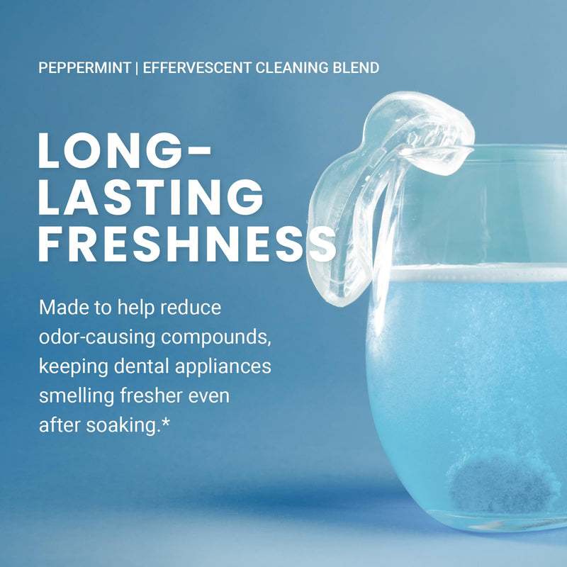 Overnight + Whitening Retainer Cleaner Tablets, Mint, 4 Month Supply by M3 | Compatible with Retainer Cleaner Machine & Ultrasonic Retainer Cleaner, Helps Remove Tough Stains, Buildup, Odors & Plaque Overnight Whitening (120 Count)