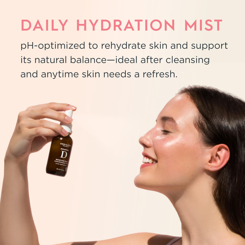 One Love Organics Botanical D Moisture Mist – Hydrating Face Mist & Toner with Vitamin D, Certified Organic & Cruelty Free 2 oz