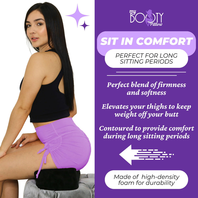 [Australia] - BBL Pillow After Surgery Lifting Cushions, Lightweight Butt Pillow with Female Urinal, Soft Cojin Post Operatorio BBL Butt Cushion, Booty Pillow BBL Post Surgery Supplies Black 