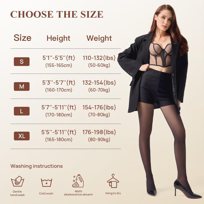 [Australia] - MANZI 30D Compression Pantyhose for Women 5-10mmHg High Waist Support Tights Pack of 1 Black Large 