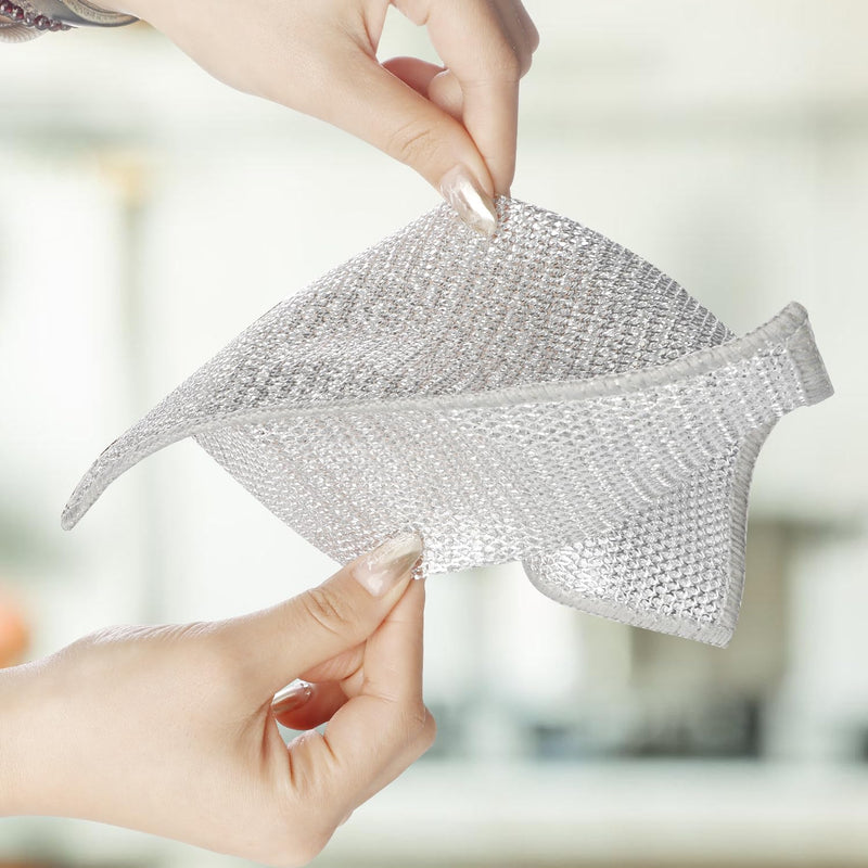 [Australia] - Double Layer Multifunctional Non-Scratch Wire Dishcloth, Steel Wire Dish Towel, Multipurpose Wire Dishwashing Rags for Wet and Dry (10PCS) 10pcs 