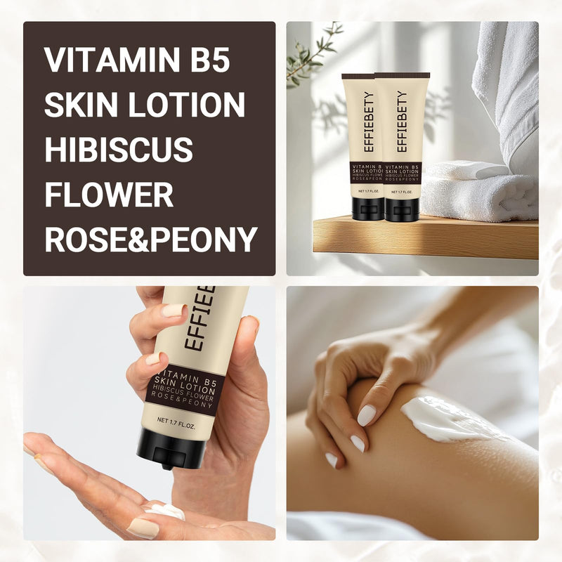 Vitamin B5 Skin Lotion, 6 Pack Gentle Moisturizing Lotion Nourishes Dry Skin with Hibiscus Flower, Rose & Peony, Non-Comedogenic, Travel-Size (1.7 fl oz)