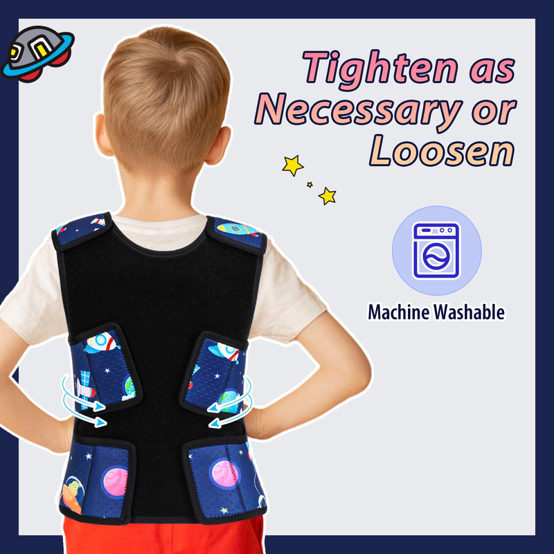 [Australia] - Janmercy Compression Vest for Kids Boys Soft Breathable Compression Vest Girls Cute Comfort for Back to School Children(Outer Space,Small) Outer Space Small 