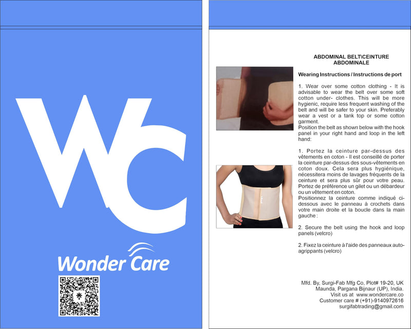 Wonder Care Abdominal Binder for Men and Women/Postpartum Post-Operative Post-Surgery Wrap/Abdomen Navel Umbilical Hernia Support Belt (M) M(32-35")