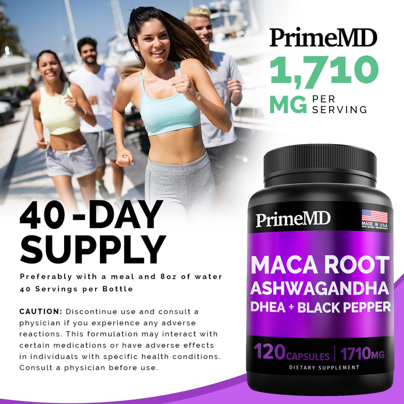 4-in-1 Liquid Biotin Collagen Keratin Saw Palmetto Drops (2 fl oz - 2 Pack) & 6-in-1 Maca Root Ashwagandha w Black Pepper Fruit (120ct) Bundle - Hair, Skin, Nails, Energy & Mood Support Supplement