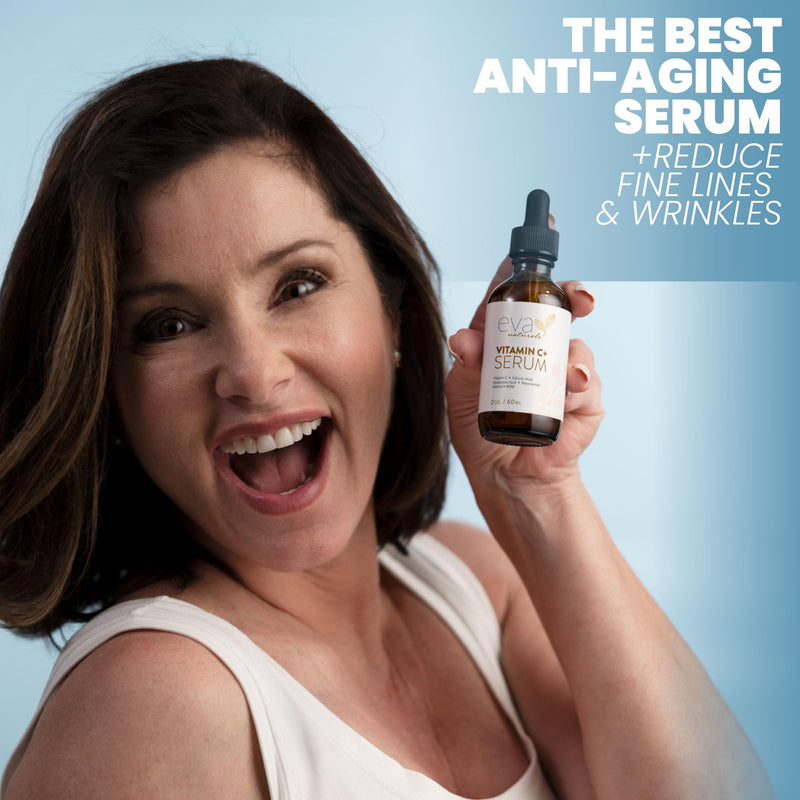 Eva Naturals Vitamin C Serum Plus with Hyaluronic Acid & Retinol, 2 oz | Niacinamide, salicylic acid, hydrating, skin-smoothing formula Regular 2 Fl Oz (Pack of 1)