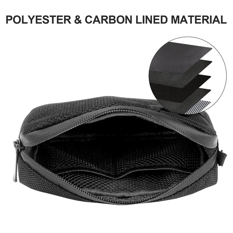 [Australia] - FIREDOG Odor Proof Bags, Smell Proof Pouch Carbon Lined Travel Stash Storage Smellproof Bags (Black, 6.5"x4") Black 