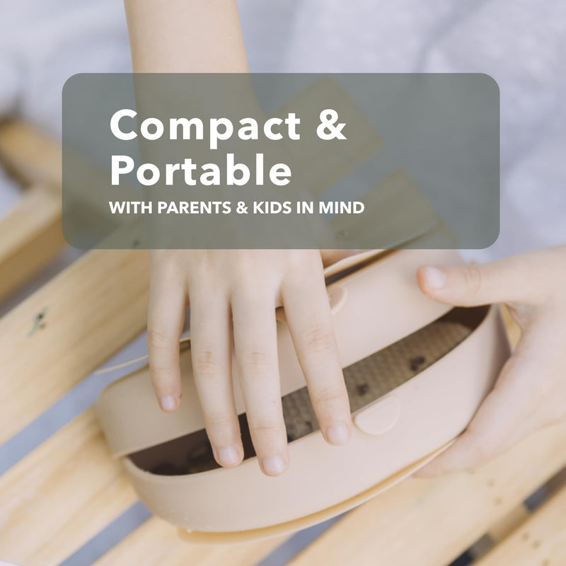 [Australia] - Miniware Silifold - Silicone Baby Plate - Foldable Toddler Travel Essential to Promote Self-Feeding - Food Grade Silicone Toddler Plates & Baby Plates With Suction - BPA Free Baby Essentials - Pink Pink Salt 