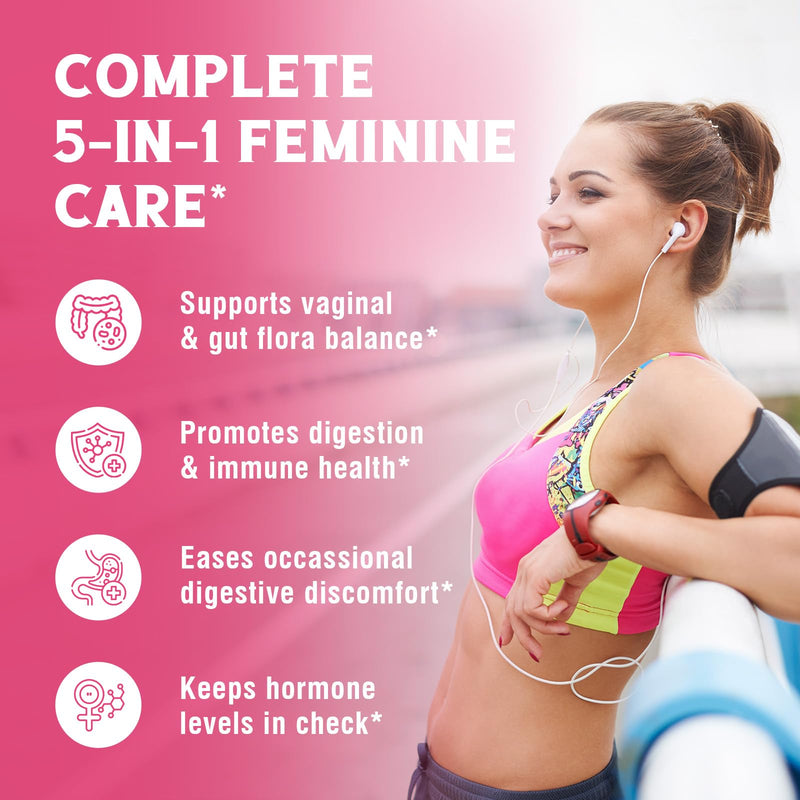 Iron Supplement for Women & Men, with Vitamins C, B6, B12 & Folate+Vitalibre Women's Probiotics 100 Billion CFU, 15 Strains, w/Prebiotic, Cranberry, Vitamin B6 & VC,