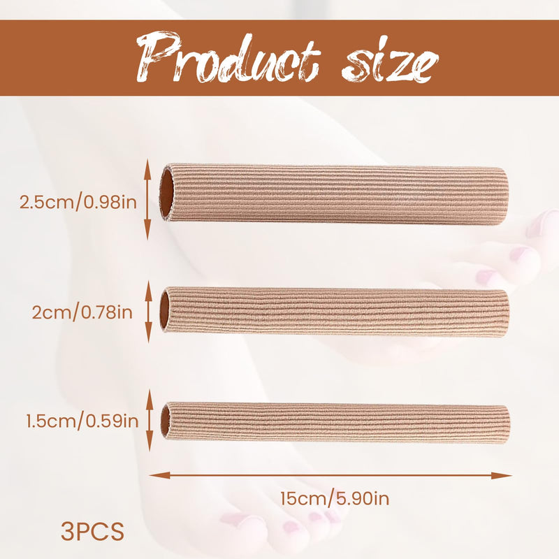 [Australia] - 3 pieces toe protection silicone, toe protection big toe, cuttable silicone toe protection toe cushion tube tube bandage, toe protection foam, toe pad for callus cushion, corns remover (3 sizes) khaki 
