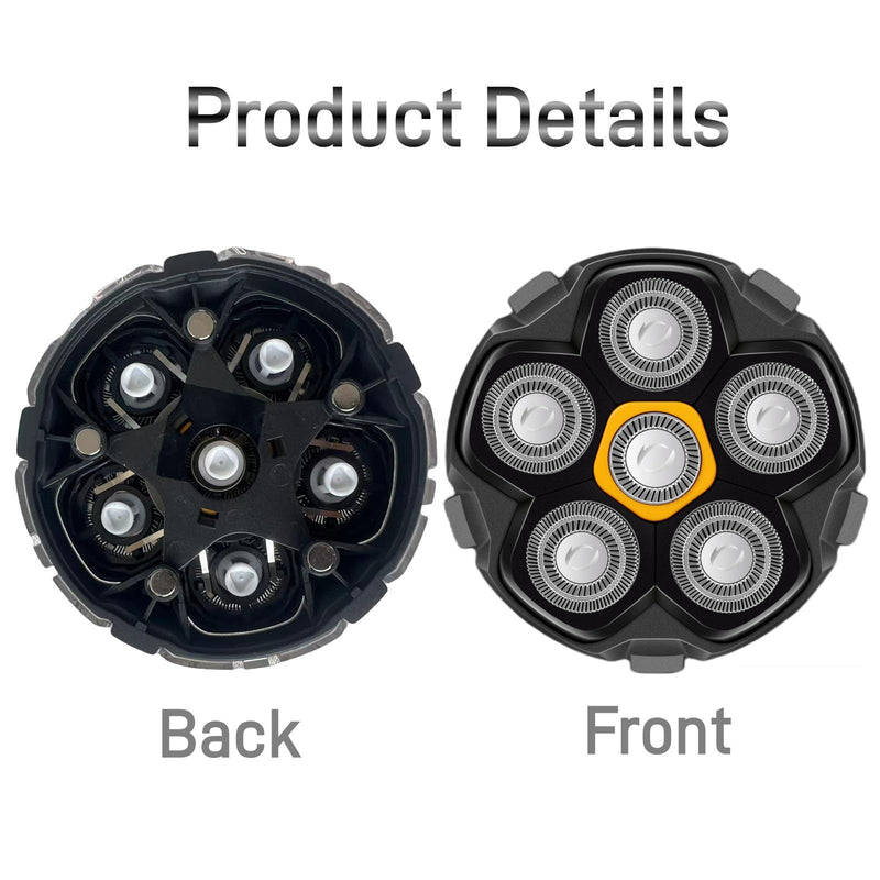 6D Magnetic Shaving Head Replacement Compatible with All 6D Magnetic Electric Razor.Magnetic Replacement Heads for Head Shavers for Bald Men.