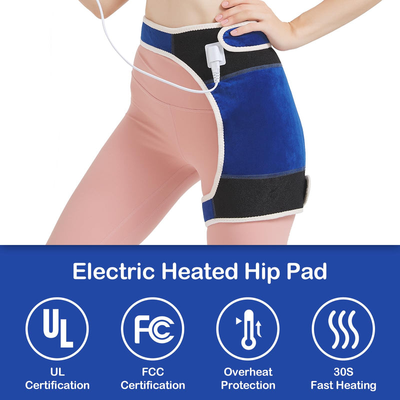 AOKESTE Hip Heating Pad for Hip Pain Relief,Hip Support Brace for Sciatica Pain Relief,Heated Hip Brace with Auto Shut Off,Lower Back/Thigh/Buttock Electric Heat Pad for Men Women,86℉-158℉ Adjust