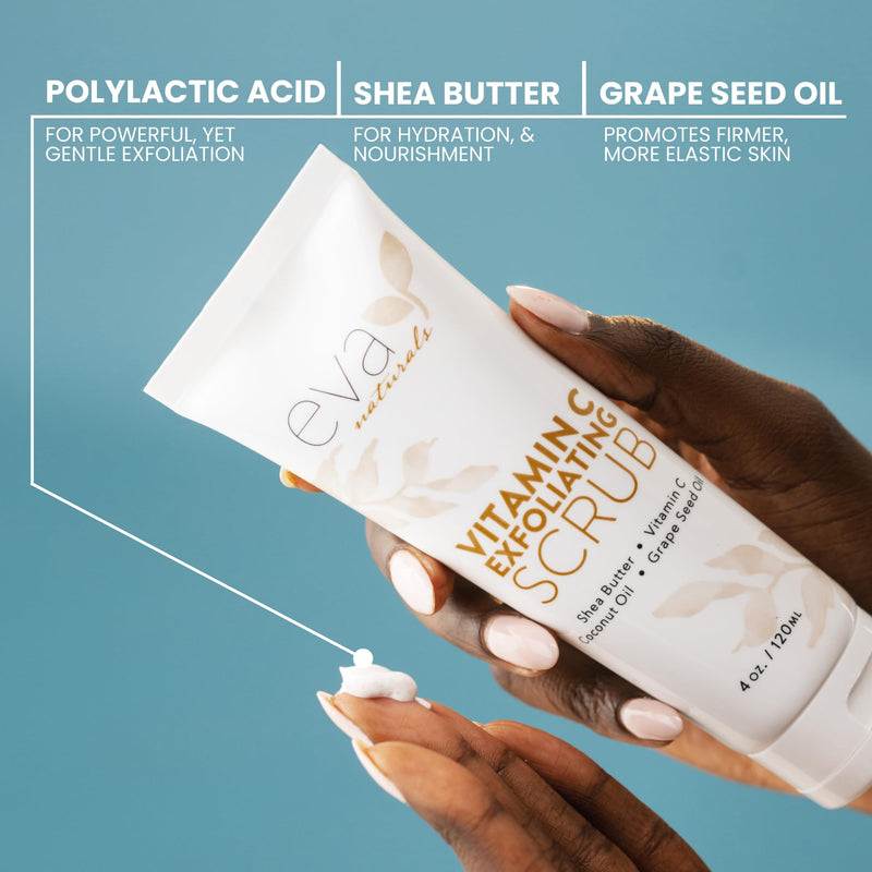 Eva Naturals Vitamin C Facial Scrub, Exfoliating Face Wash, Cleanse, Clear | Clarifies skin
