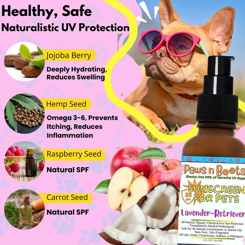 Non-Toxic Sunscreen for Pets, Protective Barrier Cream Non-Toxic Easy to Apply Formula Moisturize & Rejuvinate Cracked Paw Pads, Nose, or Skin. Supports Tissue Growth PawsnBoots Lemongrass - PawsPlanet Australia