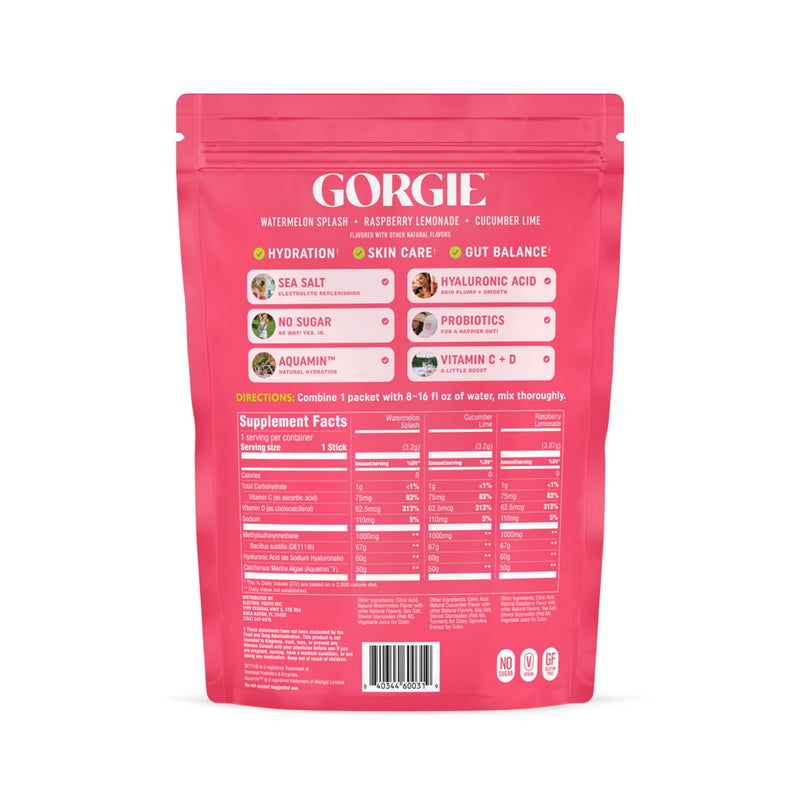 Glow Hydration Packets, Electrolytes, No Sugar, 15 Sticks | Hyaluronic Acid, Aquamin, Vitamin C & D, Probiotics, Antioxidants, Sugar-free, Skin & Gut Support, Variety Pack