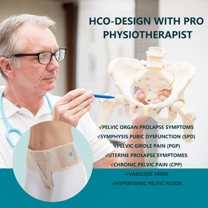[Australia] - Pelvic Support Belt Uterus Support Belt Women's Brace for Treating Dropped Bladder, Uterine Prolapse, Vulvar Varicosities, Postpartum and Symphysis Pubis Dysfunction Large 