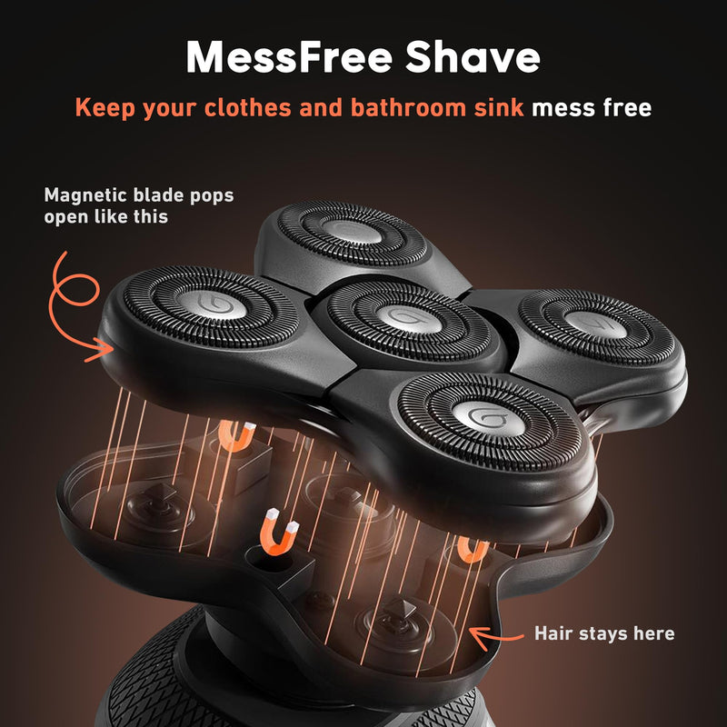 [Australia] - Groomie BaldiePro Cordless Bald Head Shavers for Men, Blade Refill 2.0 - Waterproof Head Shavers Replacement Head - Electric Hair Shaver & Head Razor for Bald Men, Men's Rotary Shaver for Smooth Shave 