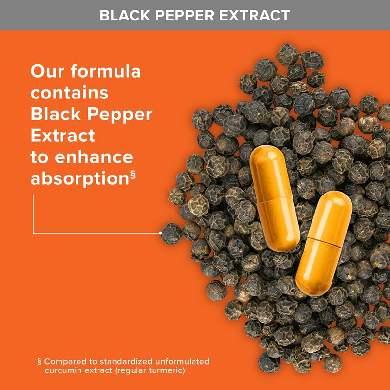 Turmeric Curcumin with Black Pepper & Ginger, 2400mg Turmeric Extract with 95% Curcuminoids, Extra Strength Supplement, 105 Count (Pack of 1)