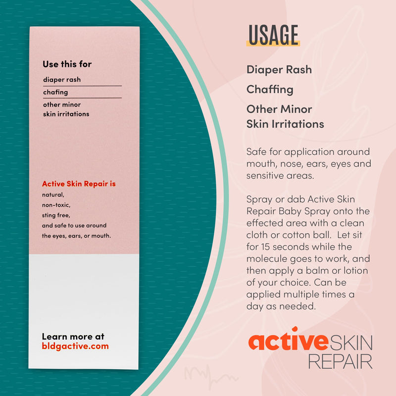 [Australia] - Active Skin Repair Natural, Non-Toxic, No Sting Baby Spray First Aid Safe For Use on Diaper Rash, Baby Acne, Eczema, Cuts, Wounds, Scrapes, and Other Skin Irritations (3 oz. Spray) 