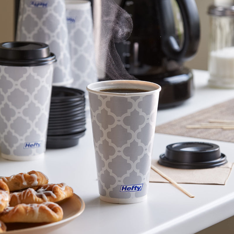 [Australia] - Hefty Paper Disposable Hot Cups with Lids, 16 Ounce, 20 Count 