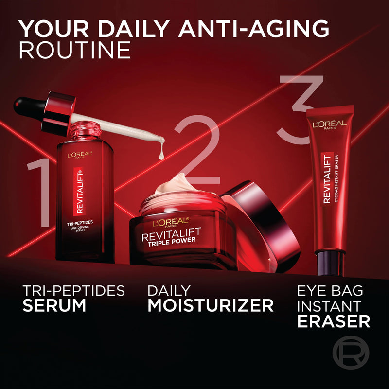 L'Oreal Paris Revitalift Triple Power Anti-Aging Face Moisturizer, Pro Retinol, Hyaluronic Acid & Vitamin C to Reduce Wrinkles, Firm & Brighten Skin, 2.55 Oz Scented 2.55 Ounce (Pack of 1)