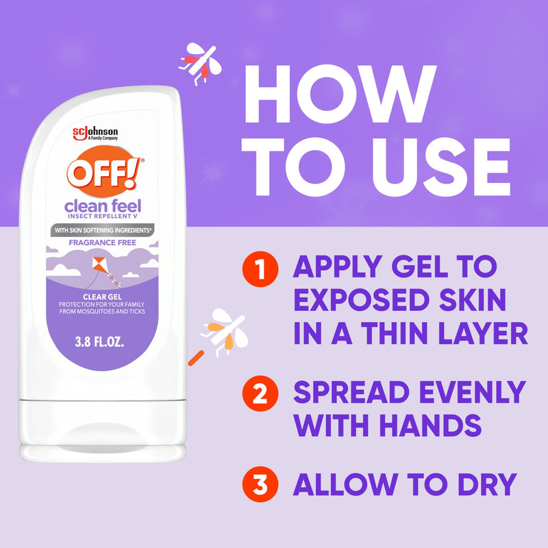 [Australia] - OFF! Clean Feel Insect Repellent Clear Gel with 20% Picaridin, Bug Repellent with Long Lasting Protection from Mosquitoes and Ticks, Hydrating, 3.8 oz 3.8 Fl Oz (Pack of 1) 