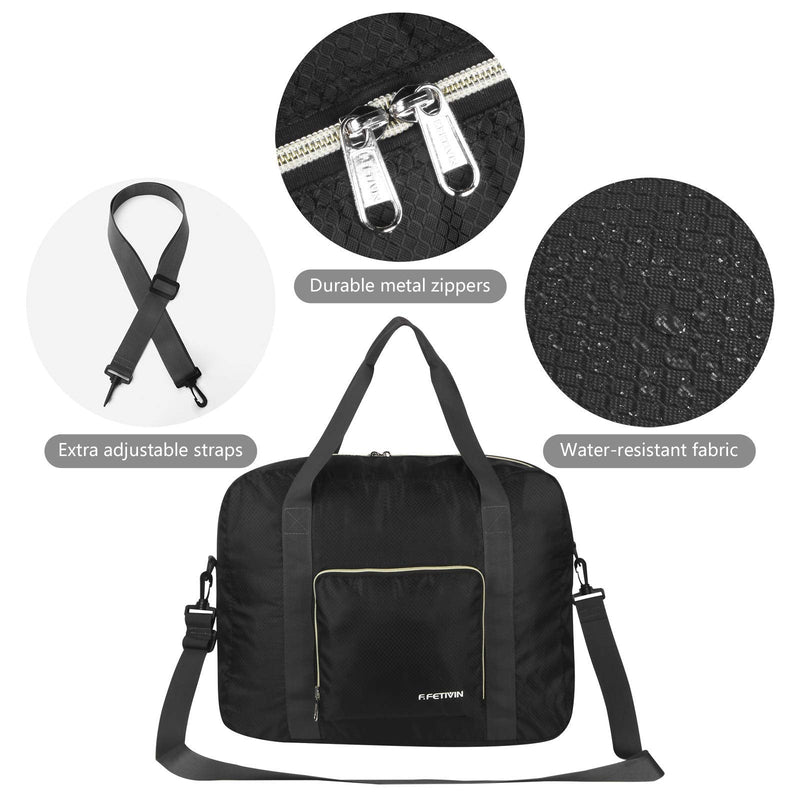 F.FETIVIN Foldable Travel Duffel Bag Floral Weekender Overnight Bag for Women Girls carry on Luggage Bag
