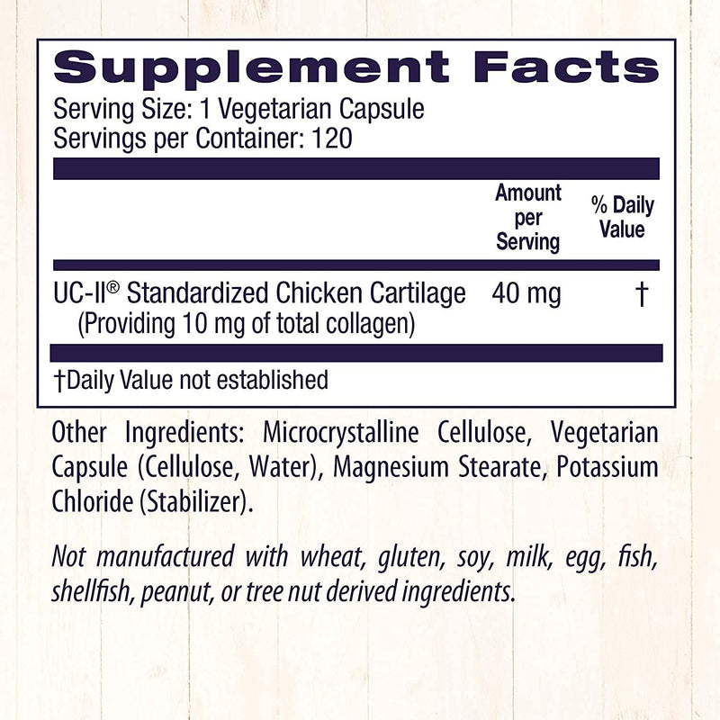 [Australia] - Healthy Origins UC-II, 40 mg - Premium Collagen Supplement for Joint Health, Mobility & Flexibility - Undenatured Type II Collagen - Gluten-Free & Non-GMO Supplement - 120 Veggie Caps 120 Count (Pack of 1) 
